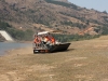 Riding up the bank of Luphohlo Dam, Swaziland