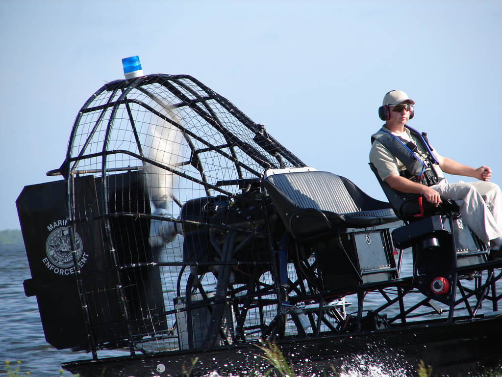 Cape Canaveral, Florida - Close-up of a Marine Enforcement airboat
