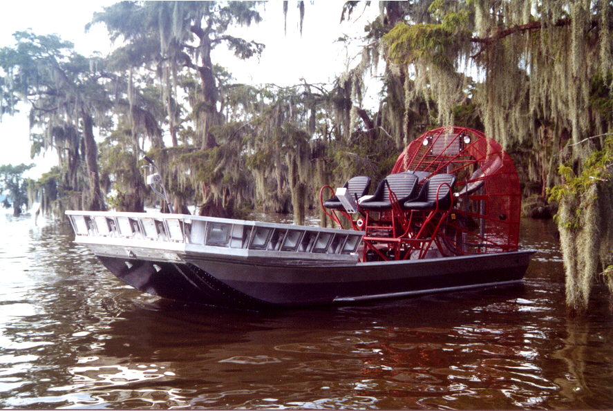 Custom-built for Kenny Daigle of C&amp;M Fuel Dock in Lafitte, Louisiana by Mark's Airboats. It's a 20' x 8' bowfishing airboat with a 502 cu. in. 450 hp GM engine.
