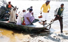 BDF airboat at Rakops | Boteti River