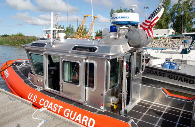 Rescue boats are docked at the Coast Guard Station Saginaw River in Essexville in this file photo.The Coast Guard used a 24-foot airboat on Sunday, June 1, to rescue four boaters from Saginaw Bay after their vessel capsized.