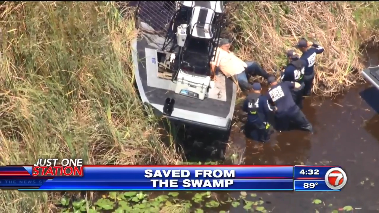 Two men rescued from Everglades airboat