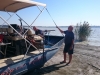 rigging the airboat and testing equipment